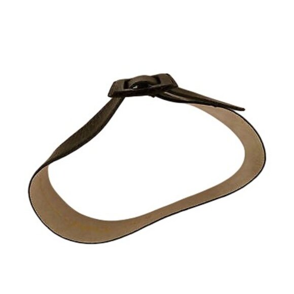 Betsey Johnson Leather Croco Belt Brown Bold Wide Design - Picture 3 of 8